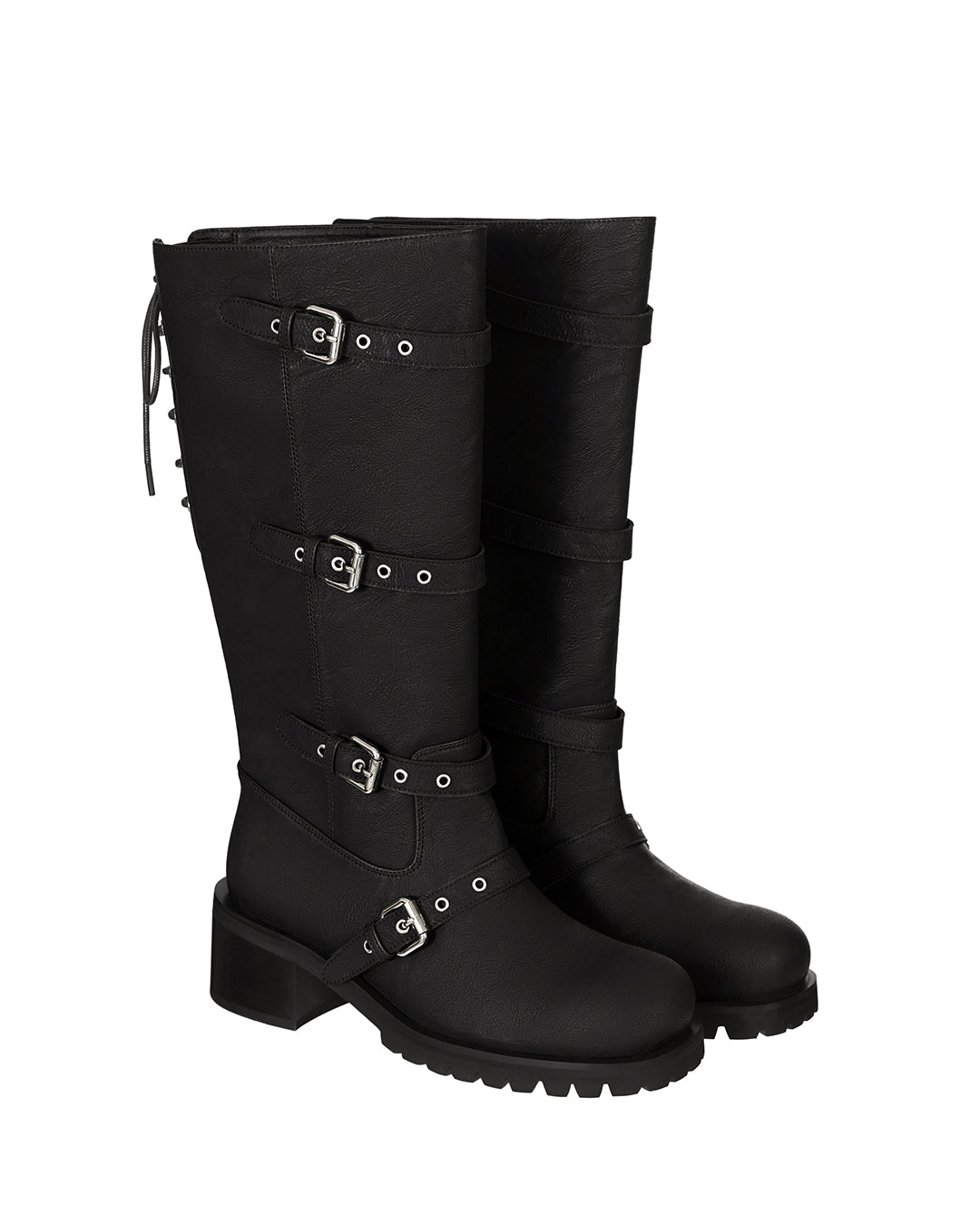 Buckle Tied Long Boots / Black