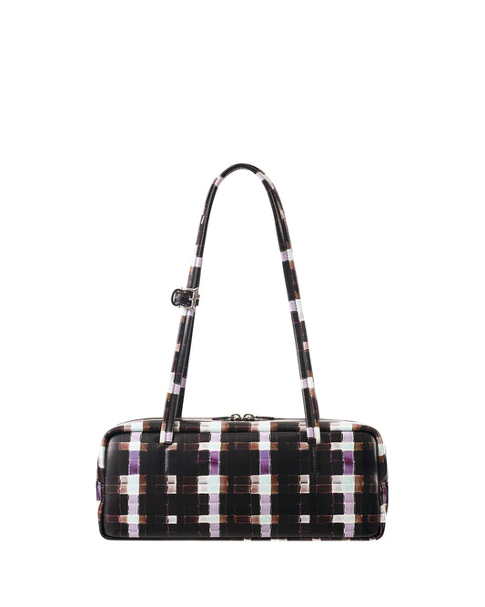 Plaid Baguette Bag / Chocolate Painted Plaid