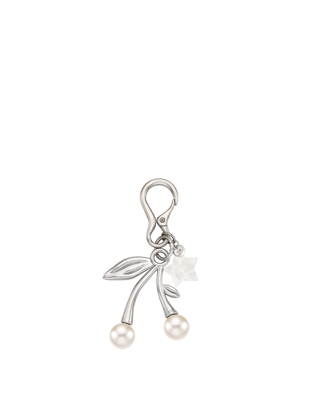 Cherry Pearl Keyring / Silver